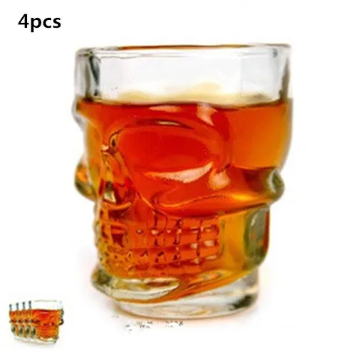 4pcs cup set Водка бутылка череп насадка на бутылки креативный Готический бокал для вина чашка графин бокал для вина Бутылка с краном - Цвет: 4pcs cup set