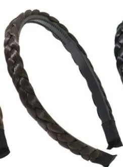 Dark Brown Модный твист ободок для волос в виде косички для женщин нейлоновый парик лента для волос для девочек коричневый черный шиньон украшение головной убор аксессуары для волос - Цвет: Dark Brown