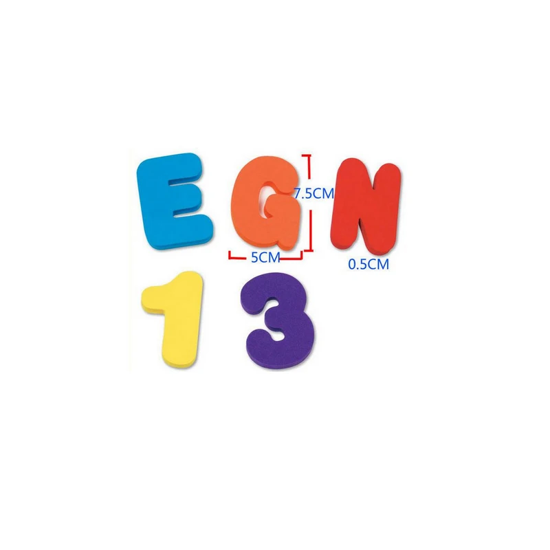36 Pieces / Set of Alphanumeric Alphabet Puzzle Children Baby Water Toys Bathroom Early Education Sucker Toy Bath Soft EVA | Игрушки и