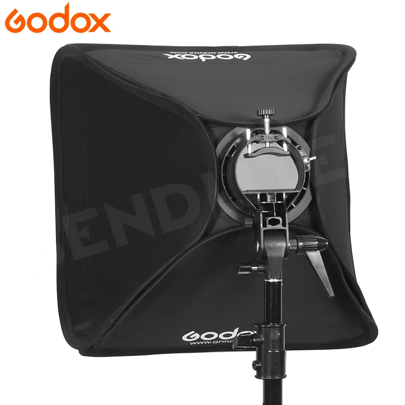 Godox 80*80 см софтбокс складной 80x80 Вспышка + S образный кронштейн держатель Bowens сумка