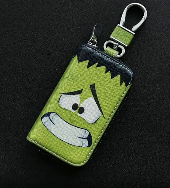 as photo New Car Key Bag Special offer Cartoon Marvel Car Key Case Cover Multi Function Key Case For Most Car - Color Name: as photo
