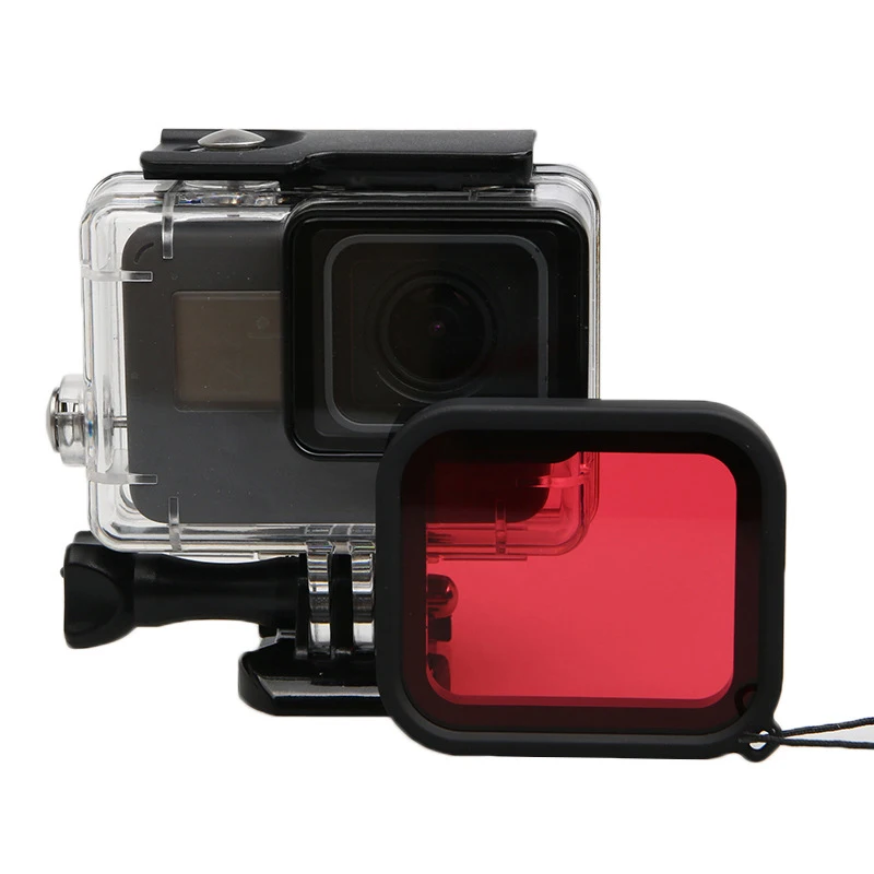 

45M Diving Go pro Hero 7 6 5 Housing Case Waterproof Protection frame + Red Filter For Gopro Hero5 Hero6 5 black Accessories