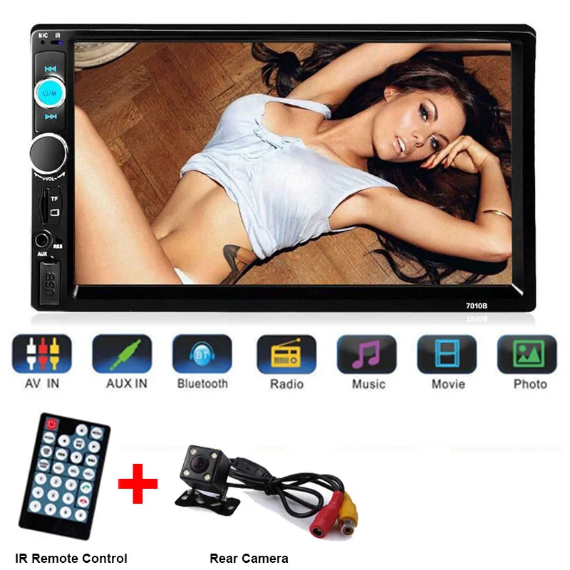 E-Player 4LED Camera Центральный Multimidia Авто 2din двойной 2 Din 7 ''сенсорный экран Bluetooth Радио MP3 MP5 музыкальный видео плеер Автомобильный мультимедийный Авторадио - Цвет: E-Player 4LED Camera