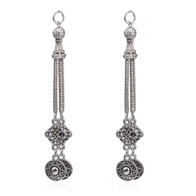Ancient silver 1 пара/2 шт сплав цинка классический кисточкой амулеты Древний серебряный кулон для женщин серьги ожерелье DIY для изготовления украшений вручную - Окраска металла: Ancient silver