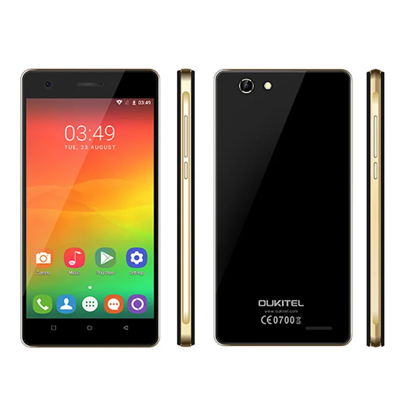 Оригинал Oukitel C4 MT6737 Quad Core 64bit Android 6.0 Смартфон 5.0 Дюйма HD Экран 1 ГБ RAM 8 ROM 4 Г LTE Сотовый