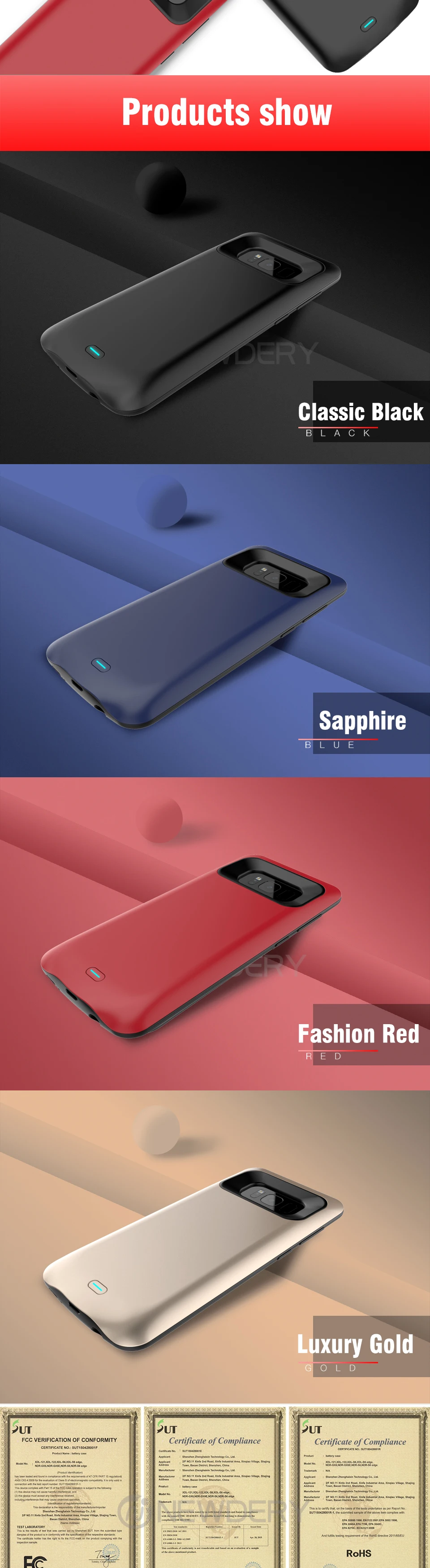 Новые продукты, 5500 мАч, чехол для смартфона samsung S8 plus S8+ 5000 мАч, чехол для зарядного устройства, разноцветный для samsung galaxy S8