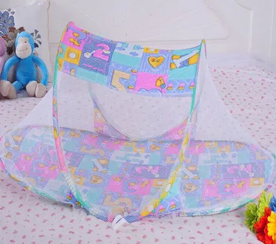 110*60*38 cmмультфильм складной портативный Съемный и моющийся хлопок детская кроватка сетка младенческой толлдер сон путешествия москитная сетка - Цвет: Multicolor