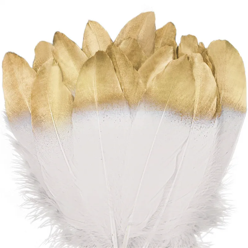 10 шт./лот Золотое серебряное гусиное перо для рукоделия сделай сам перья