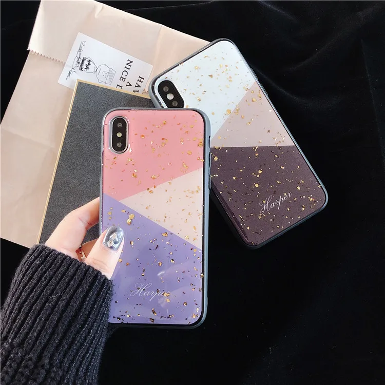 Ретро геометрический блестящий Мраморный Узор чехол для iPhone X XS Max XR 7 Puls 6 S 8 Plus