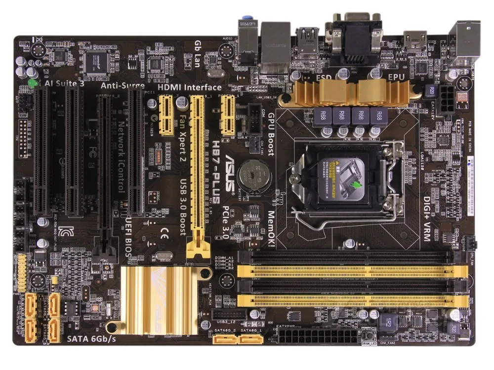 Оригинальная материнская плата ASUS H87-PLUS LGA 1150 DDR3 USB3 0 SATA3 PCI-E 3 | Компьютеры и офис