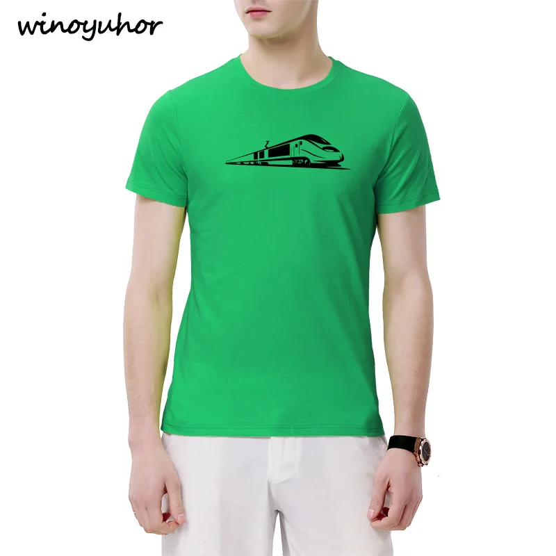 Крутая Мужская футболка с принтом поезда лето 2019 новые модные стильные хлопковые
