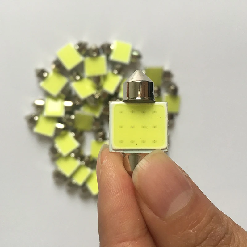 100X24 V 12V Белый 12 Chip Festoon Cob 31 мм 36 мм 39 мм 42 мм Автомобильные светодиодные лампы для внутреннего освещения, лампы для чтения номерного знака