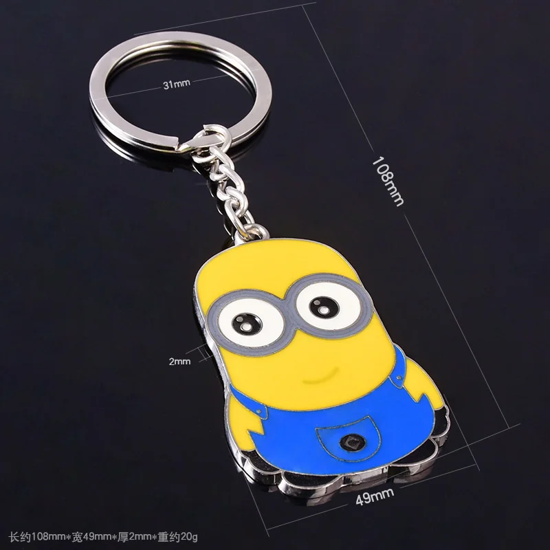 Милые Миньоны из мультфильма ключ-брелок с цепочкой Мода амулеты сплава металла