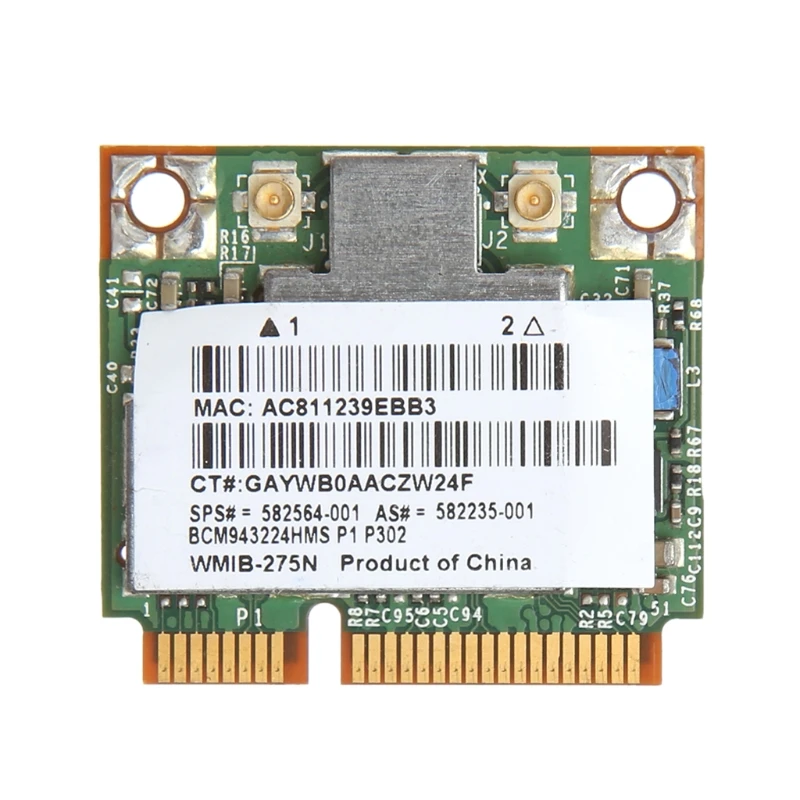 1 комплект для hp BCM943224HMS Беспроводной двухдиапазонный 802,11 a/g/n Половина мини PCI-E WiFi карта новая