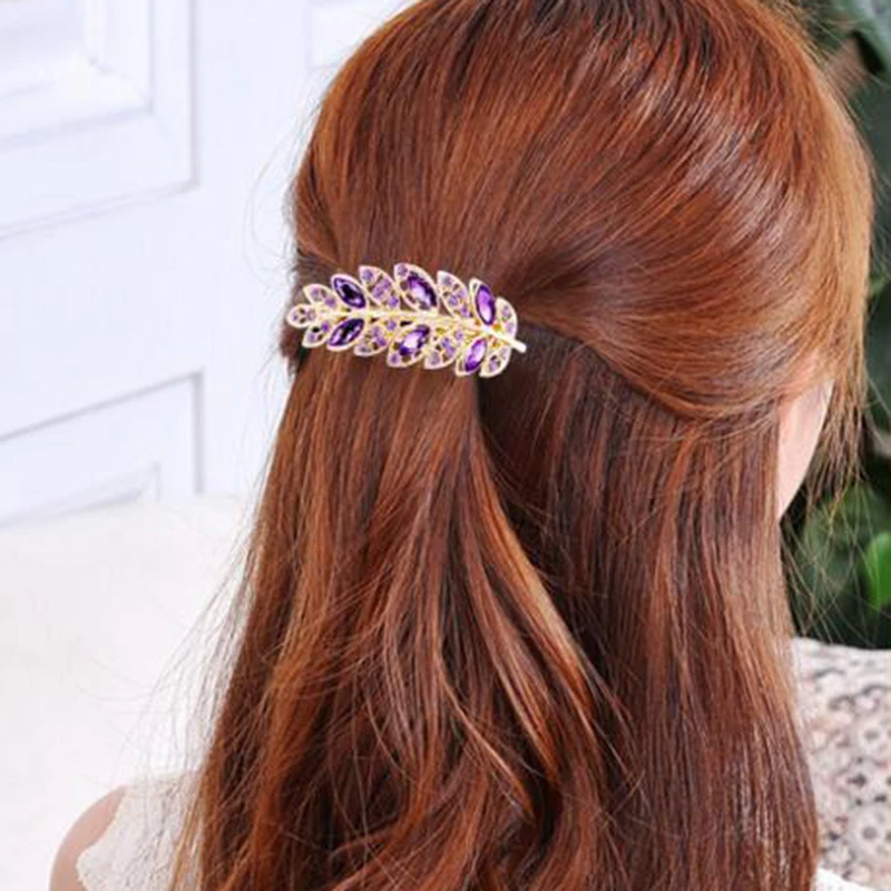

Fashion 1Piece Charm Women Leaf Shape Hair Clip Barrettes Hairpin Beauty Headband Hair Accessories Headwear Bijouterie Female