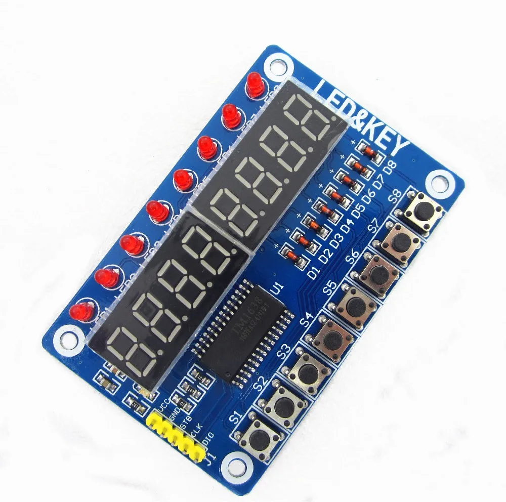 5 шт. ключ дисплей для AVR Новый 8-битный цифровой LED трубки TM1638 модуль | Электроника