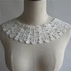 Белый жемчужный вышитый кружевной воротник декольте Венецианская аппликация вышивка нашивки Швейные тканевые аксессуары YL94