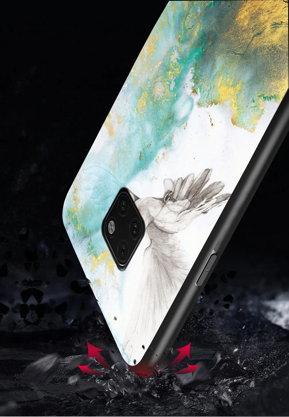 Для huawei mate 20 Pro Чехол класса люкс Мрамор зерна прочное защитное Стекло защитный чехол на заднюю панель для huawei mate 20 20pro Коврики 20