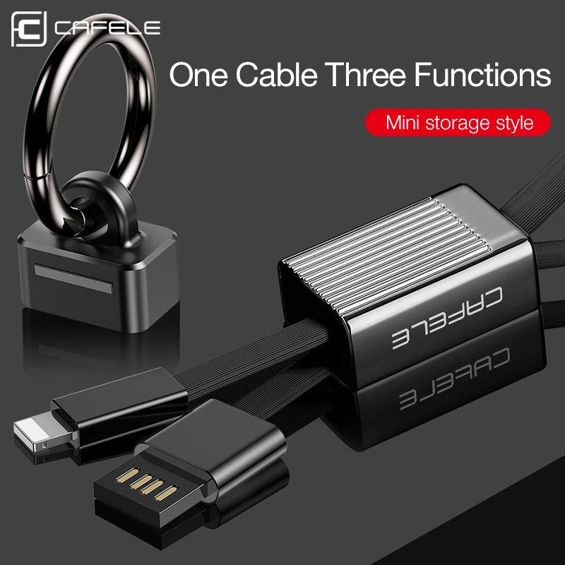 CAFELE Mini Prorable USB кабель для зарядки iphone X 8 7 6S 6 Plus микро-кабель синхронизации данных для samsung Xiaomi huawei