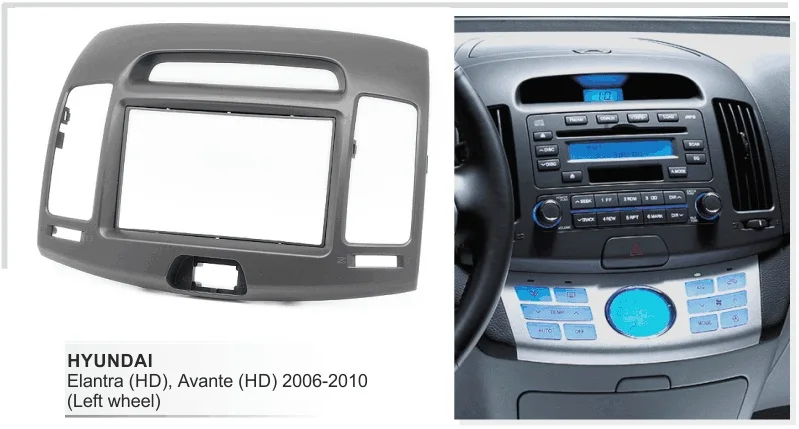 2 Din Автомобильный комплект крепления для hyundai Elantra(HD) Avante(HD) Стерео DVD CD панель Лицевая панель рамка фасции ободок(левое колесо