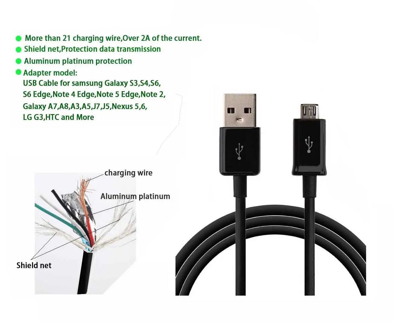 USB Автомобильное зарядное устройство 3 USB порта USB Быстрый 3,0 зарядное устройство адаптер 5.2A с микро USB кабель для samsung, LG, htc, IPhone huawei, Xiaomi