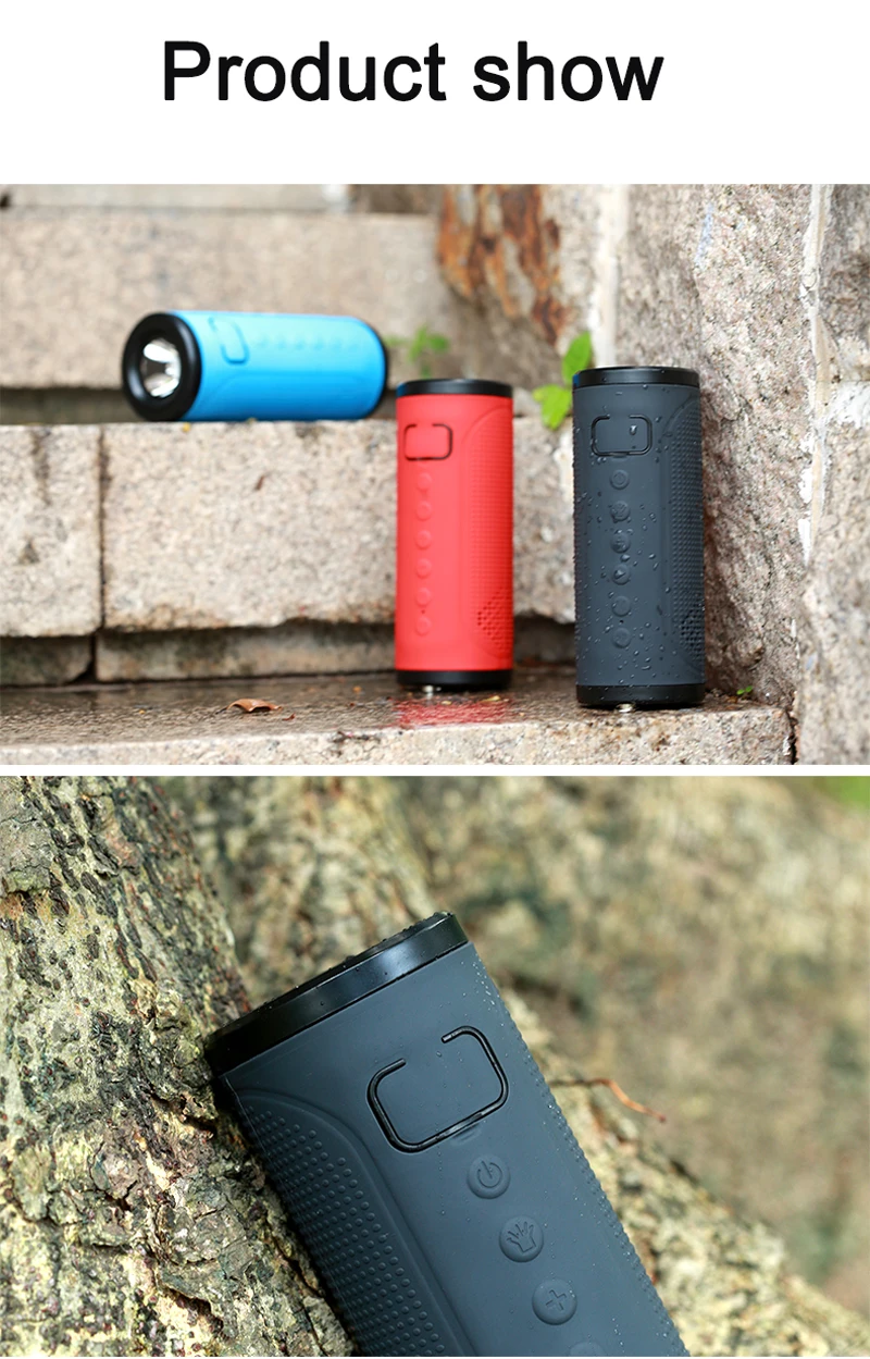 Новейший X12 велосипедный Bluetooth v4.2 портативный динамик FM радио TF карта Внешний аккумулятор велосипедный музыкальный MP3 светодиодный фонарик 5000mAh