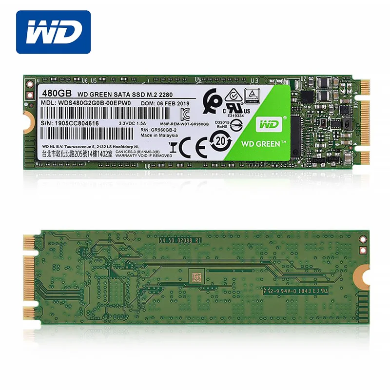 WD Green SSD M.2 2280 240 ГБ 480 ГБ PC SATA 6 ГБ/сек. M.2 2280 Внутренний твердотельный Накопитель SSD для компьютера ноутбука ПК HDD NGFF 22*80 мм
