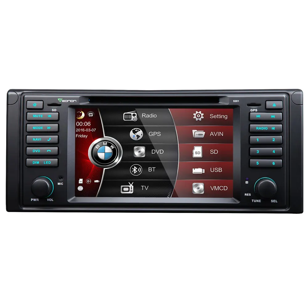 EONON D5201Z специально для BMW E391996/1997/1998/1999/2000/2001/2002/2003 7 &quotцифровой Сенсорный экран