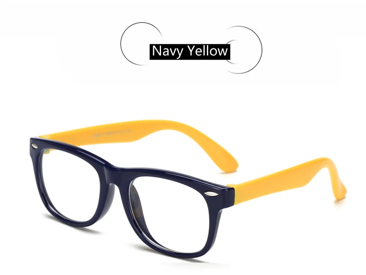 navy yellow WarBLade очки с гибкой оправой силиконовые детские прозрачные очки для девочек и мальчиков оправа для детских очков оптическая оправа для детских очков - Цвет оправы: navy yellow