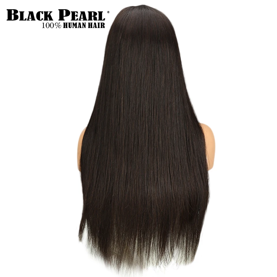От Black Pearl шелковистые прямые волосы 13x4 Синтетические на кружеве парики из
