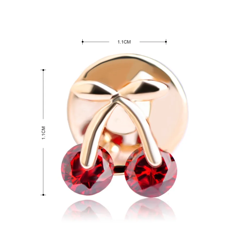 Маленькая брошь в виде фруктов Красного циркона вишни букет Хрустальный