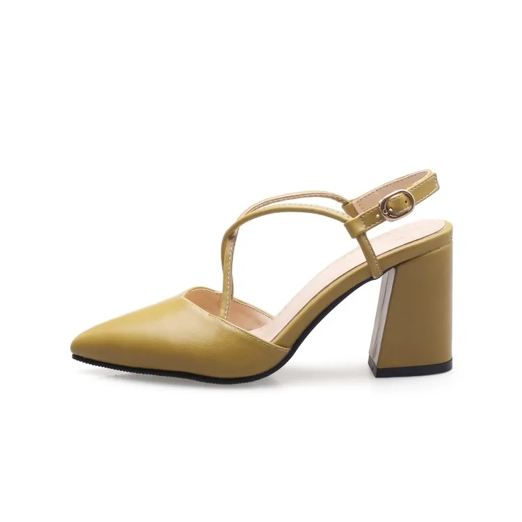 Женские однотонные босоножки PQECFS милые на высоком каблуке большие размеры 32-46