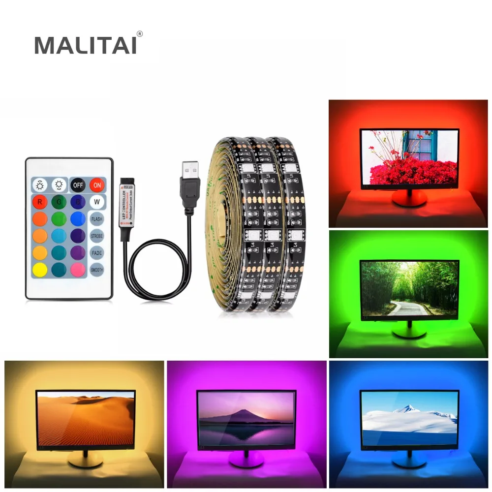 Светодиодная лента RGB 5050 5 В 1/2 м не водонепроницаемая|Светодиодные ленты| |