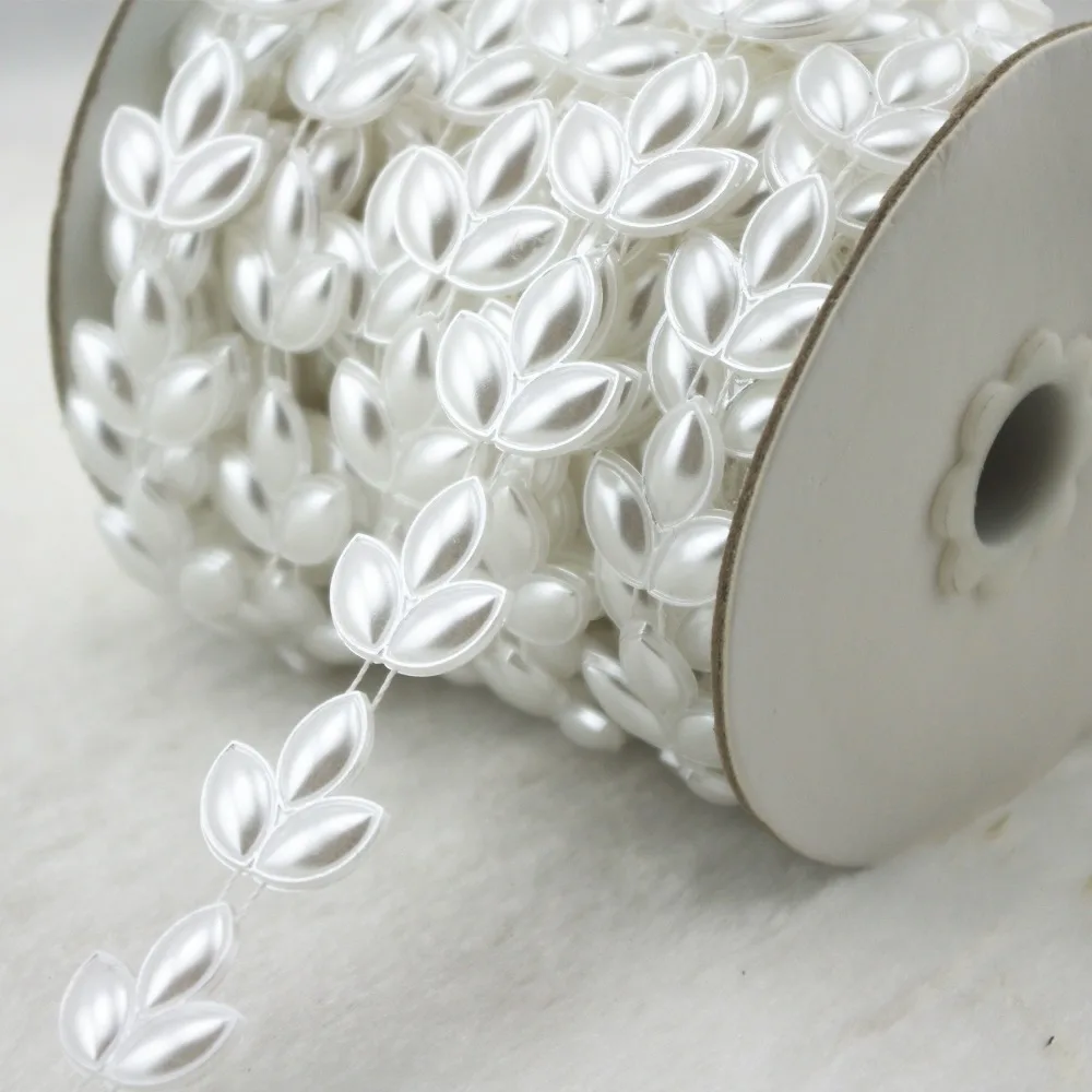 20 мм в форме листьев слоновой кости жемчужная цепочка планки швейные ремесла