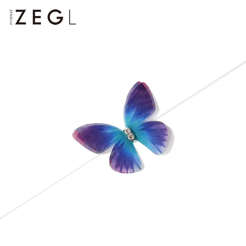Женское Ожерелье ZEGL простая короткая цепочка на ключицы в виде рыбки бабочки
