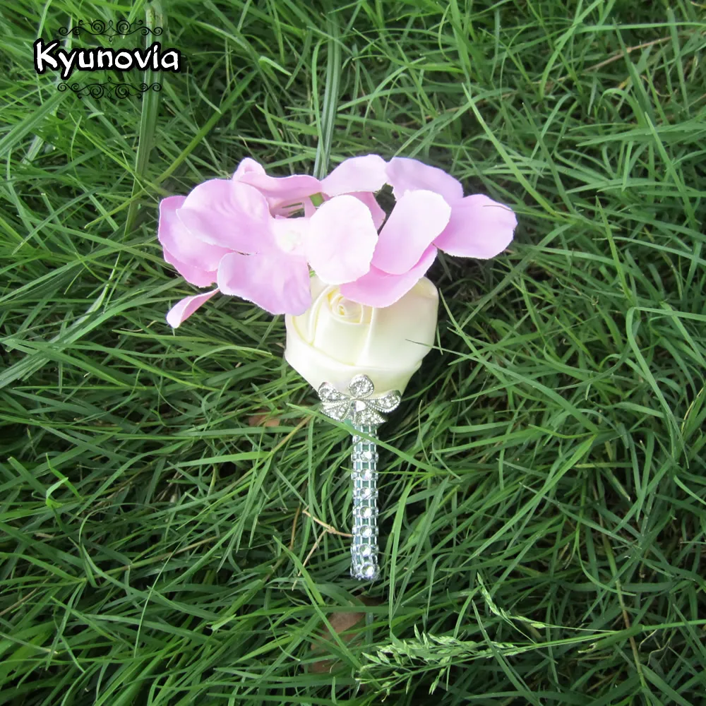 Kyunovia цветы гортензии бутоньерка на свадьбу выпускной торжественное цветок брошь