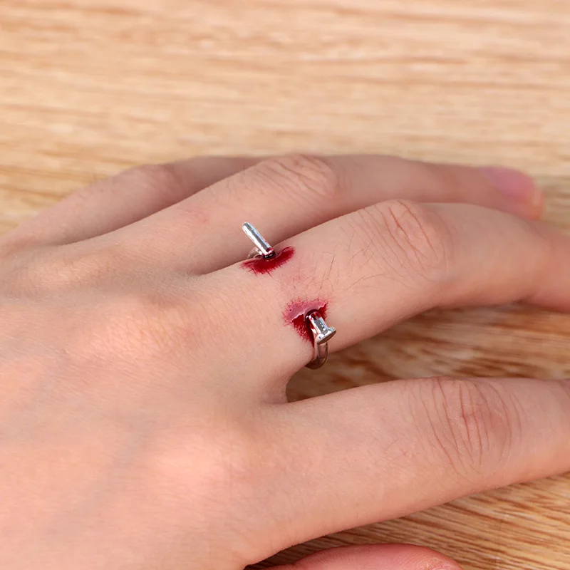 Регулируемое кольцо для ногтей новинка Хэллоуина мужское ужасающее на палец
