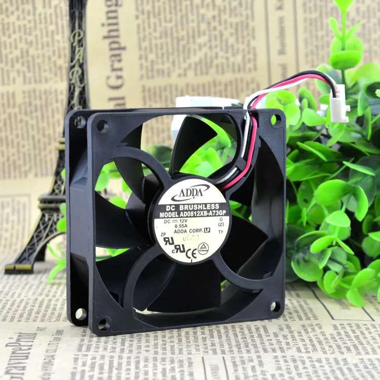 Original ADDA 8025 AD0812XB-A73GP DC12V 0.55A 80 * 25MM 8CM wind capacity fan | Компьютеры и офис