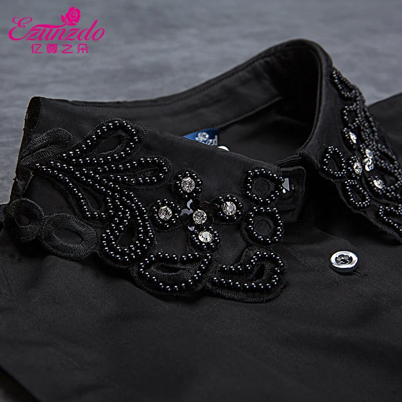 

Качественные стильные черно-белые женские Слюнявчики из хлопка kam с фальшивым воротником поддельная половинная рубашка