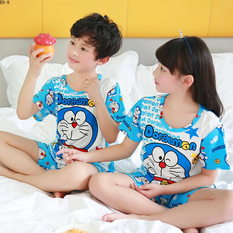Летний детский Пижамный костюм 2019 г. одежда для сна с рисунком девочек спортивный