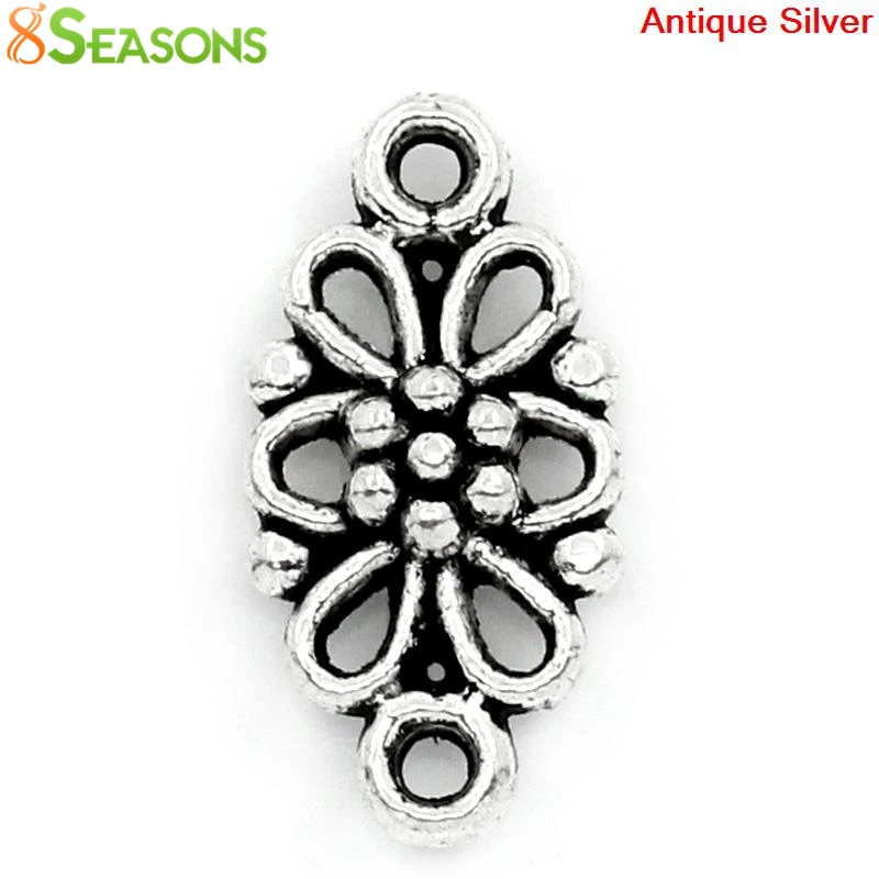 8 сезонов винтажные соединители цветок антикварный серебряный цвет полые сделай