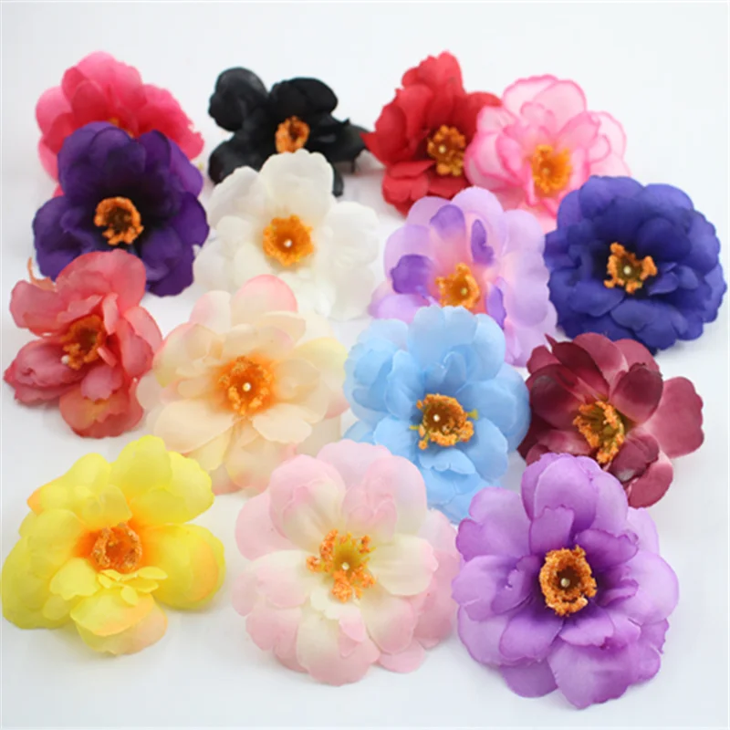 Искусственные Шелковые головки Розы 5 шт. декоративные искусственные цветов 8 см