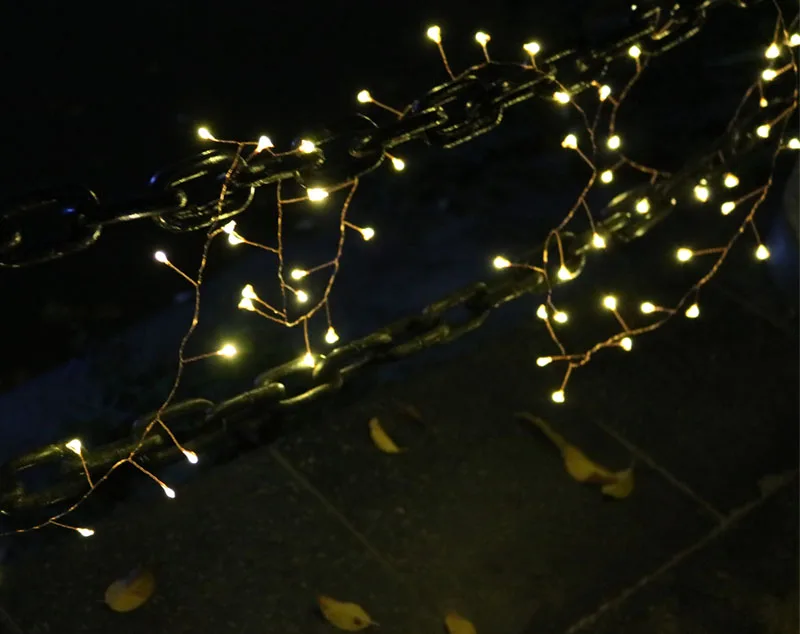 33ft 300LED Кластерные гирлянды ветка дерево Открытый медный провод сказочные огни для кафе бар Свадебные вечерние Рождественское украшение для дома