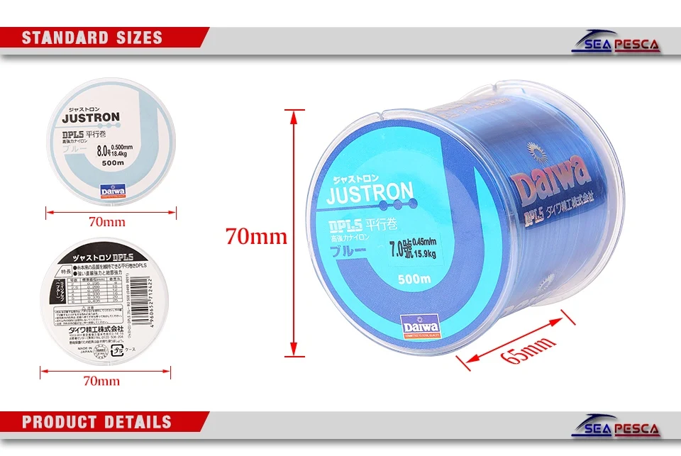 SEAPESCA 500 м Daiwa нейлоновая леска 6LB-40LB японская моноволокна основная леска для ловли карпа рыболовные снасти JK342Y