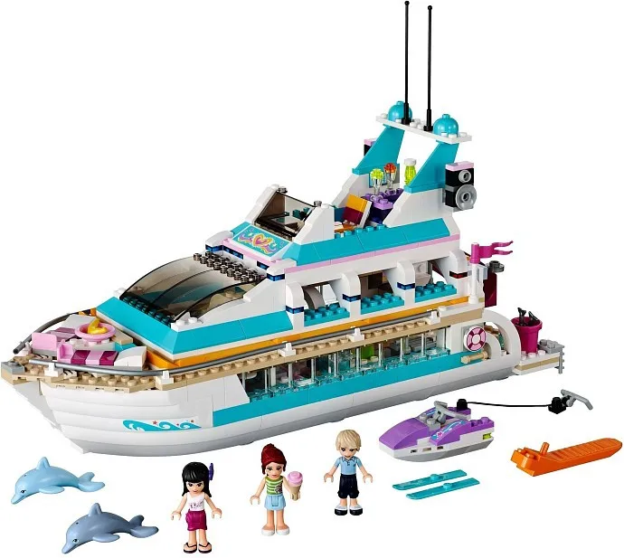 Совместимость Legoe giftse девочек Friendseteries Дельфин яхта 41015 друзей строительные блоки