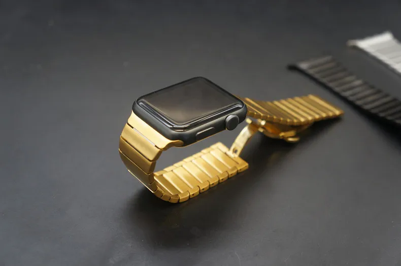 Браслет для Apple Watch черный серебристый 42 мм 38 из нержавеющей стали 316L с двумя