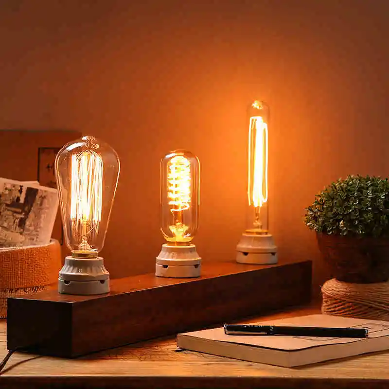 

KARWEN 6PCS Vintage Edison Bulb T45 E27 Retro Lamp 40W Ampoule Vintage Light Bulb 220V Incandescent Light Filament Edison Bulb