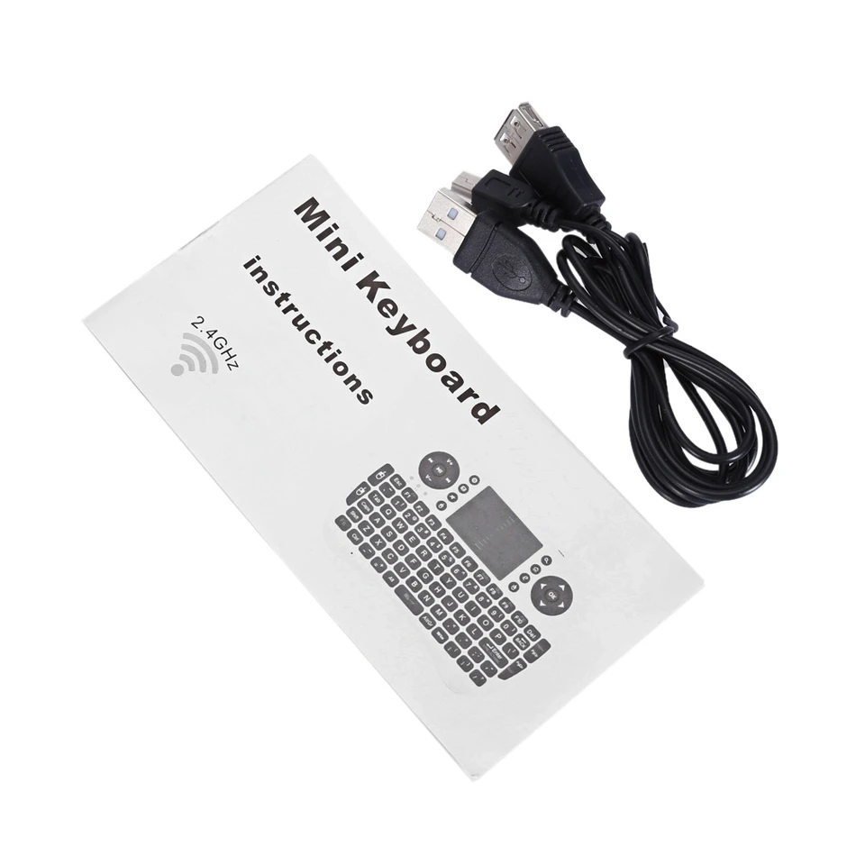 Русский rf Беспроводной красочные клавиатура с подсветкой I8 2.4 ГГц Air Мыши