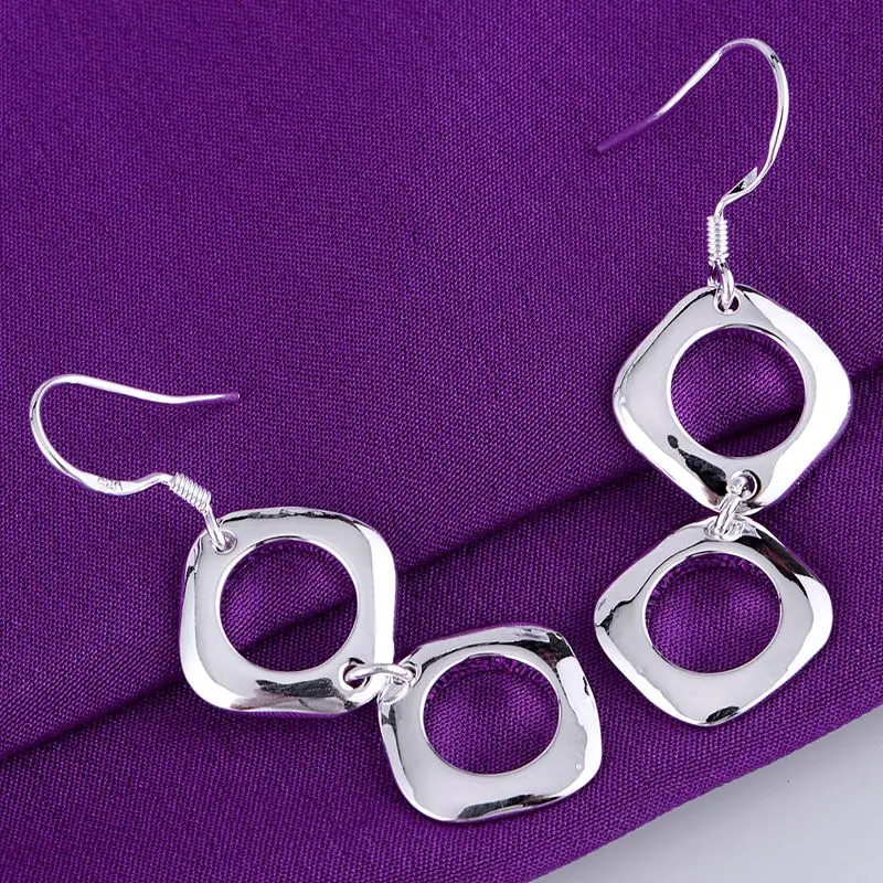 Блестящие круглые посеребренные серьги 925 ювелирные изделия для женщин