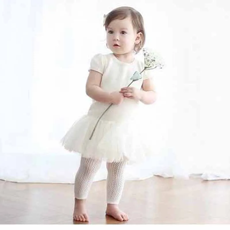 Хлопковые сетчатые длинные штаны для маленьких девочек Осенние кружевные